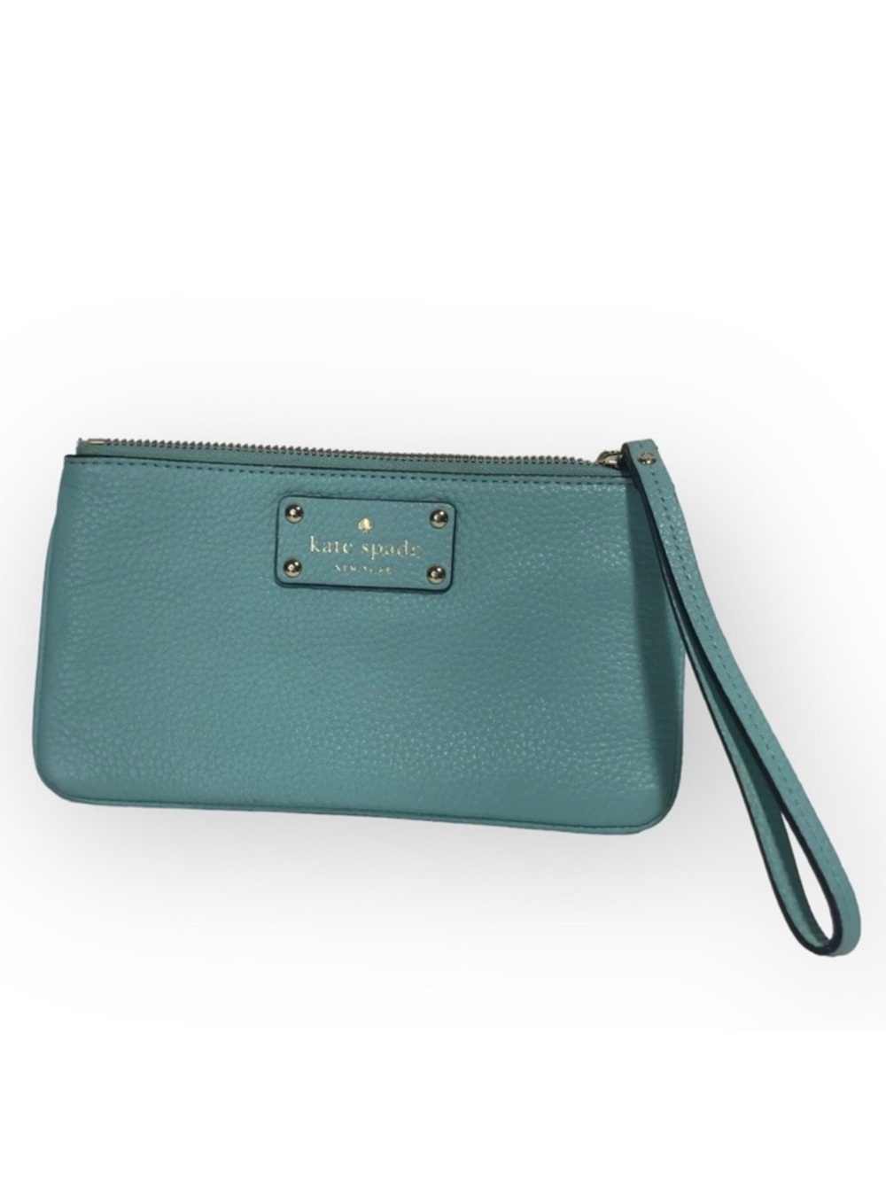 Kate Spade Turquoise Pebbled Leather Wristlet